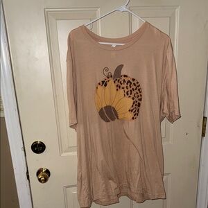 Bella Canvas Tan Short Sleeve Tee with Pumpkin Design